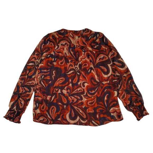 Haver London retro-inspired long-sleeved blouse with a tie neck,L gathered cuffs - Picture 2 of 10